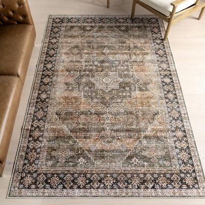 Nuloom Purdie Medallion SplashGuard Machine Washable Area Rug