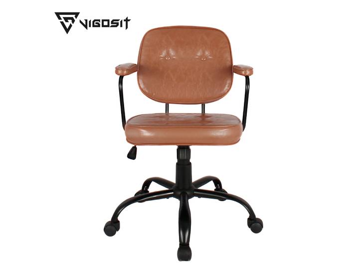 Chaise de bureau Vigosit, aspect cuir, ergonomique, pivotante à 360° ° Fauteuil pivotant, réglage en hauteur et accoudoirs, capacité de charge jusqu'à 180 kg, R