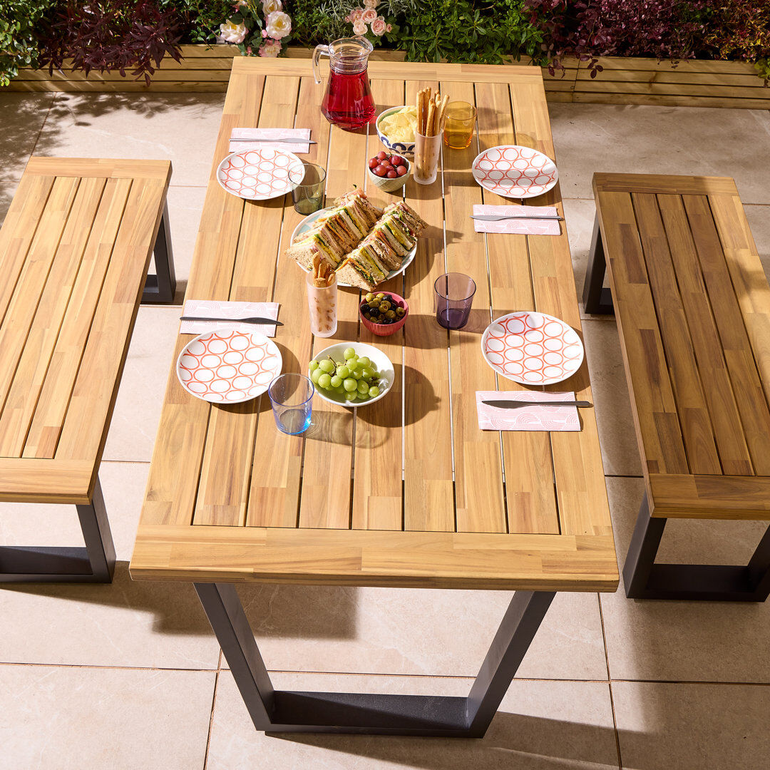 Rowlinson Stockholm 4 Seat Dining Set Brown 4