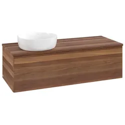 Villeroy und Boch Antao Waschtisch-Unterschrank L33012HM mit Beleuchtung 120x36x50cm, Waschbeckenplattenfarbe warm walnut, warm walnut