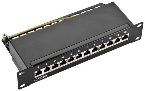 LogiLink NP0052B 12 Port Patch-Panel 254mm (10 ) CAT 6a 1 HE