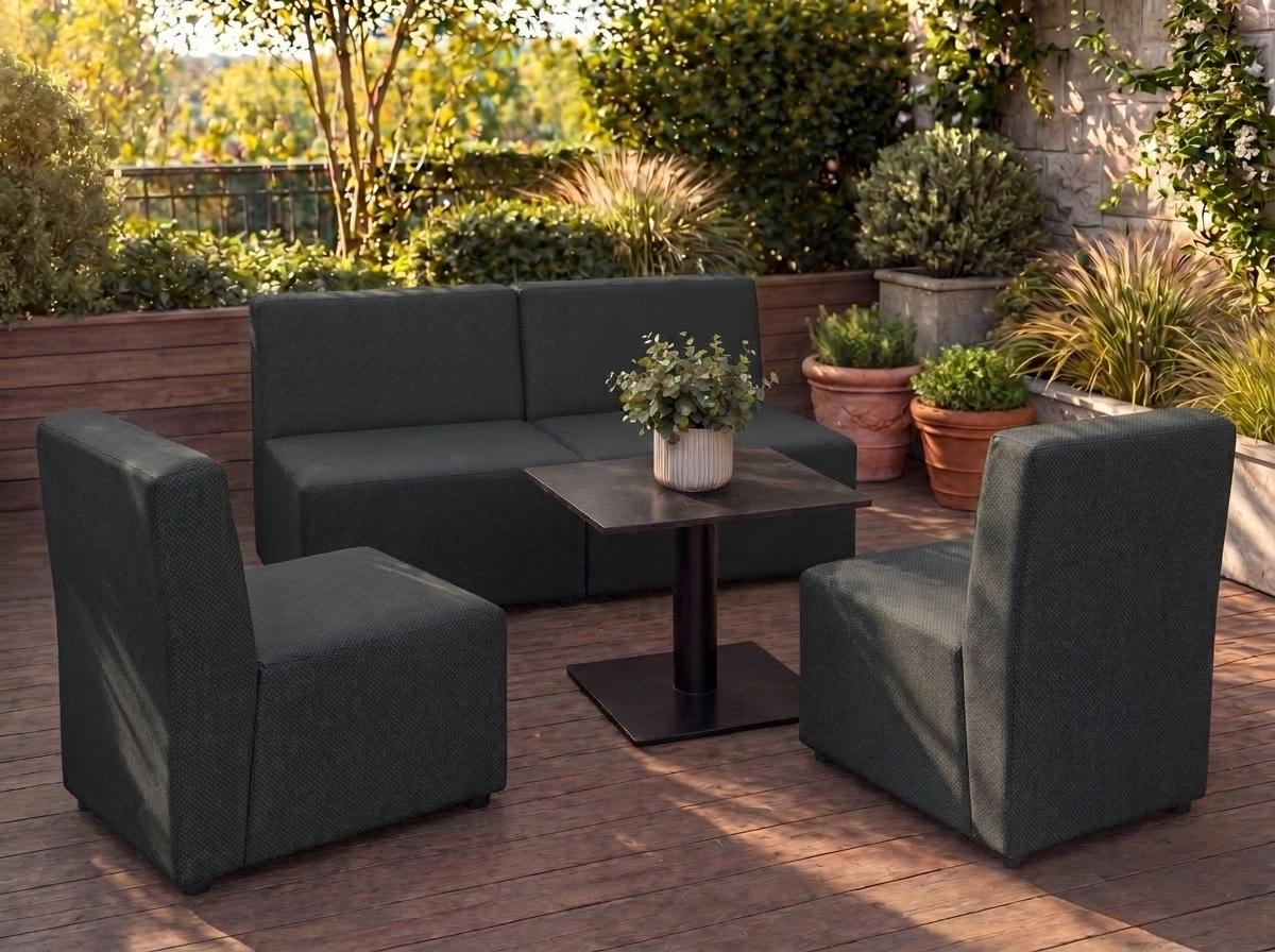 Garten Lounge Set GOLD - Outdoor Möbel Set mit Sofa, Sesseln, UV-beständig und wasserabweisend