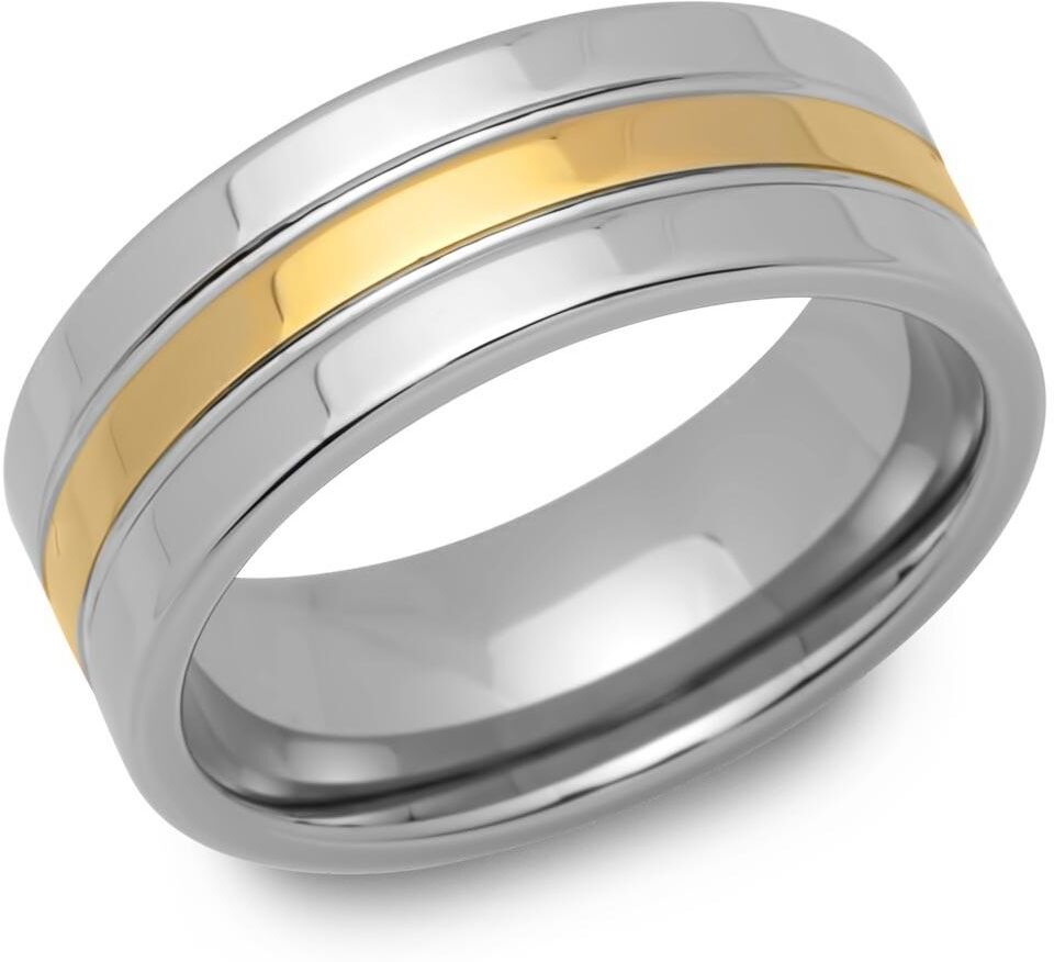 Unique Wolframeheringe vergoldete Oberfläche silber-gold