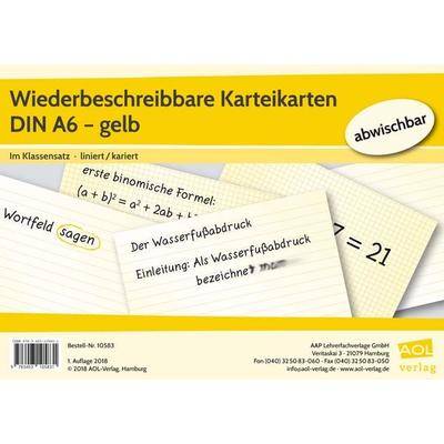 Wiederbeschreibbare Karteikarten DIN A6 - gelb, Nonbook von , Scolix in der AAP Lehrerwelt GmbH, 978-3-403-10583-1