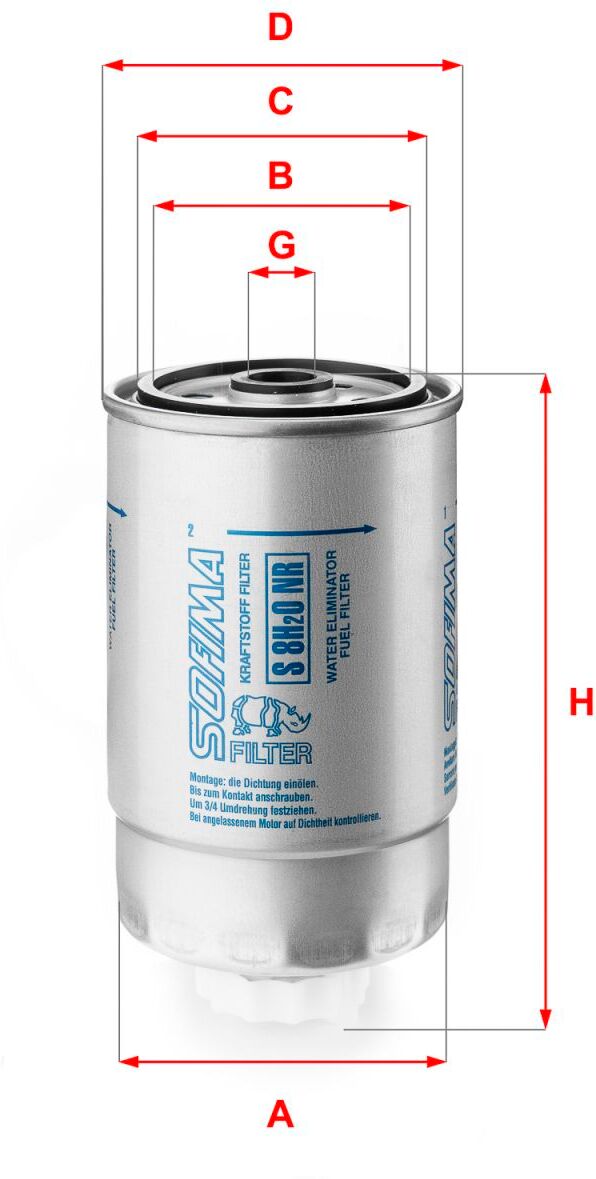 Sofima Filtro carburante S 8H2O NR