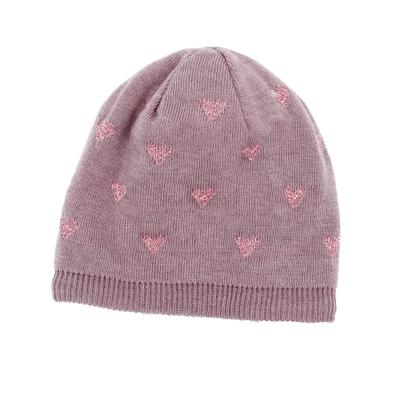 Beanie MAXIMO, Mädchen, Gr. 51/53, lila (elderberry), Strick, Materialmix, Mützen Beanie, Wollanteil, Feinstrick, gefüttert, Glitzer Details