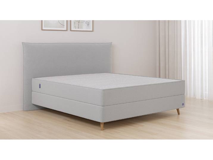 BRUNO Boxspringbett Premium 240x200cm in Hellgrau Matratzen-Härtegrad: Link H3 / Rechts H3 mehrfach ausgezeichnet in Design & Qualität