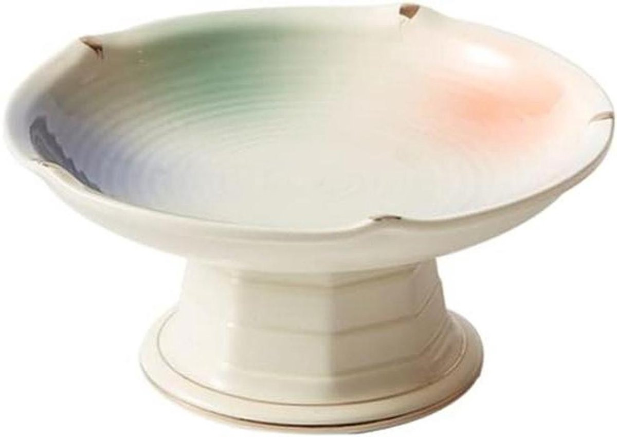 Handgeschilderde keramische dinerbord serveerschaal - 17 cm - E