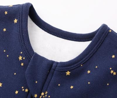 Owlivia 100% Organic Cotton 1.0 Tog Sleeping Bag with Legs Sleeveless Wearable Blanket- Starry Sky