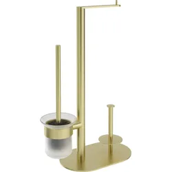 Neuesbad 3-Funktionen WC Papierhalter, Gold gebürstet NB1DEADRR7321