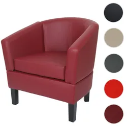 Lounge-Sessel HWC-O17, Sessel Clubsessel Cocktailsessel, FSC®-zertifiziert Kunstleder ~ bordeaux