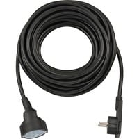 Verlängerungskabel, 1x Winkel-Flachstecker schwarz, 10 Meter