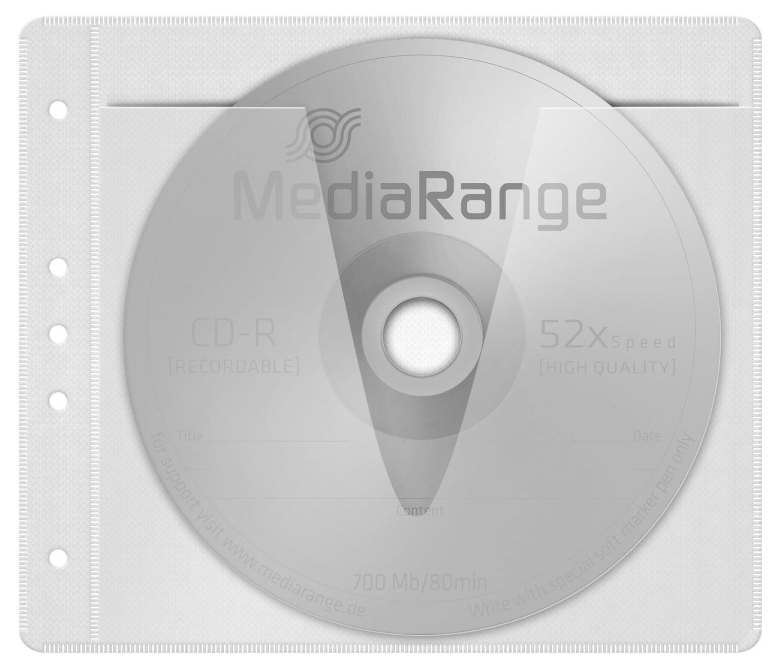 MediaRange 2er CD-/DVD-Hüllen abheftbar weiß BOX60