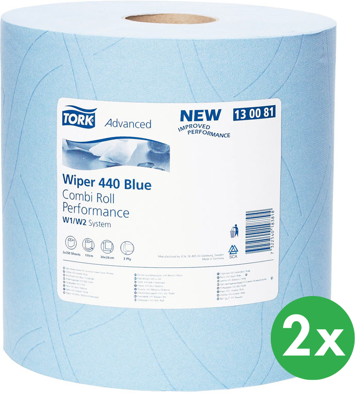 Tork Advanced Wischtuch 440 blau Kombi Rolle Performance