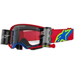 Alpinestars Supertech Corp, Crossbrille - Rot/Blau/Neon-Gelb Klar