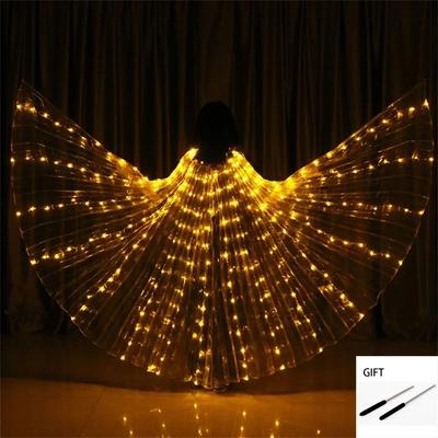 Uplifted Finds Belly Dance LED Isis Wings Fluorescent Butterfly Performance Costume yellow 2