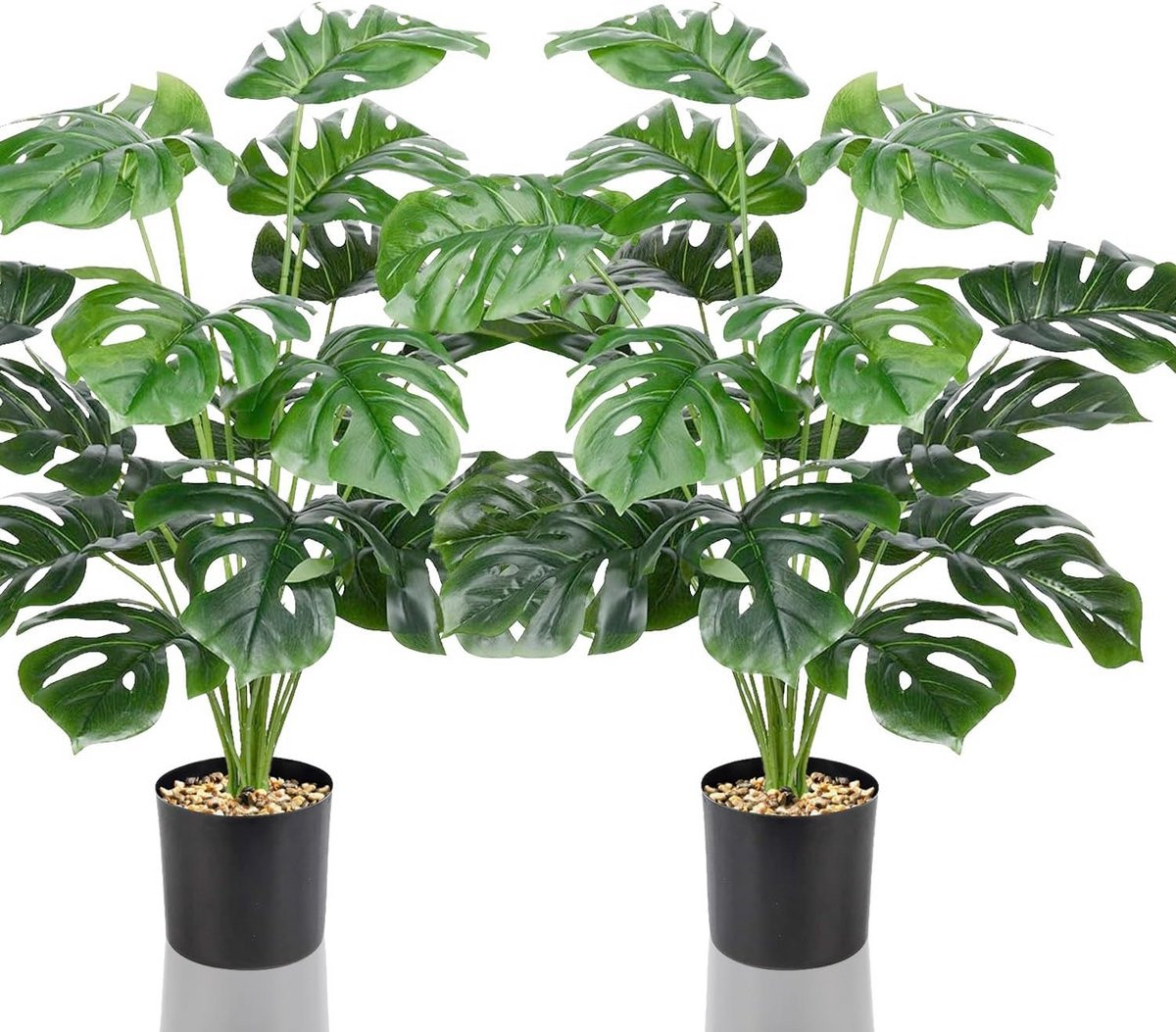 Set van 2 grote groene kunstplanten voor binnen en buiten decoratie