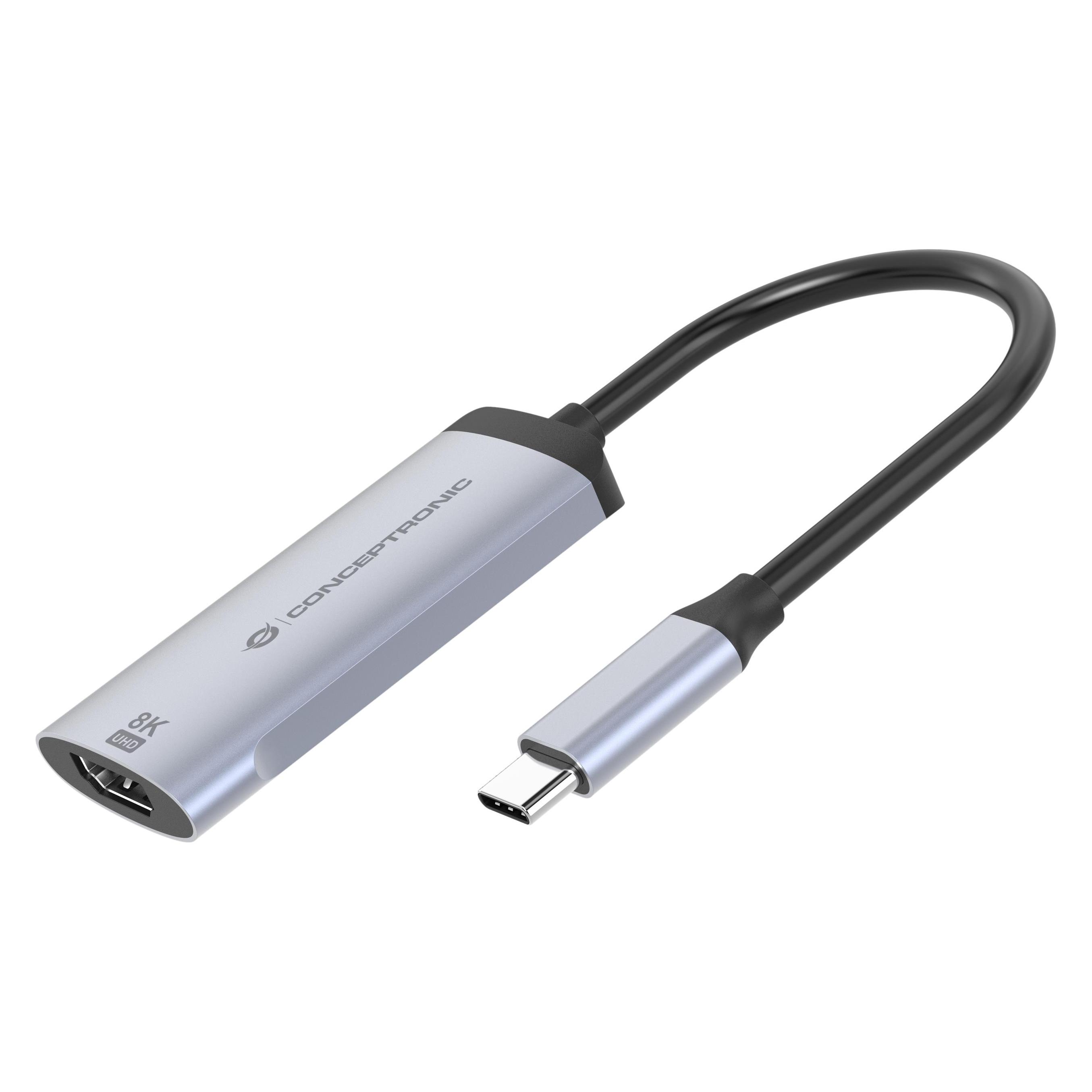 Conceptronic Adapter USB-C -> 2.1 HDMI Adapter 8K 60Hz grau (ABBY23G)
