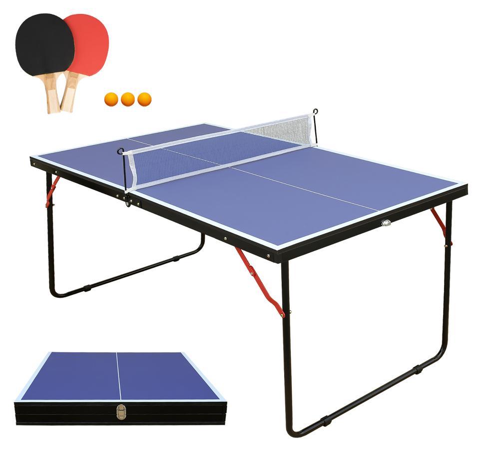 Faltbarer Tischtennistisch, blau - 137 cm Länge - Material: MDF