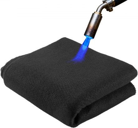 VEVOR branddeken van koolstofvilt, zwart, B/D: 101,6 x 101,6 cm, hittebestendig tot 982 °C