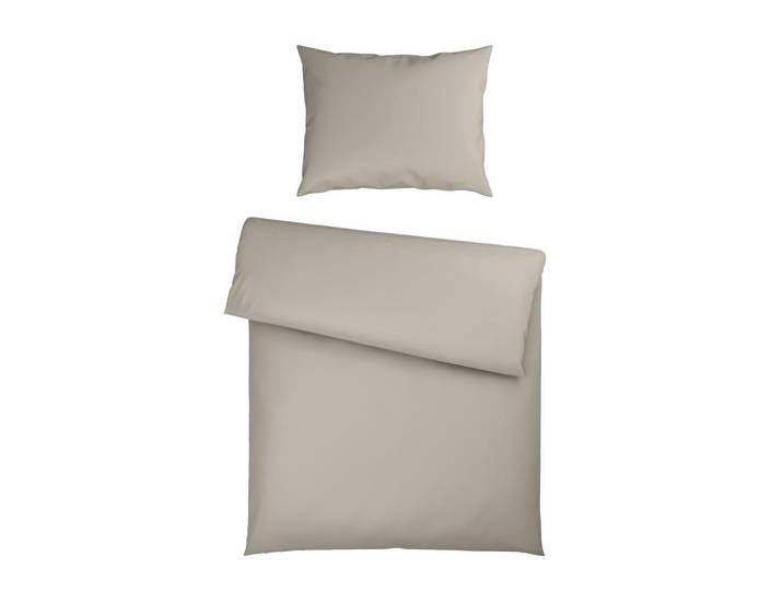 Novel Bettwäscheset, Beige, Textil, Uni, 160x210 cm, pflegeleicht, atmungsaktiv, schadstoffgeprüft, Heimtextilien, Bettwäsche, Bettwäsche, Satin Bettwäsche