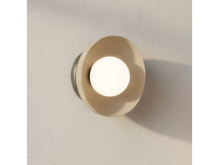 Applique murale Ozzy 20 x 13 x 20cm Beige/Beige Verre opale, acier G9