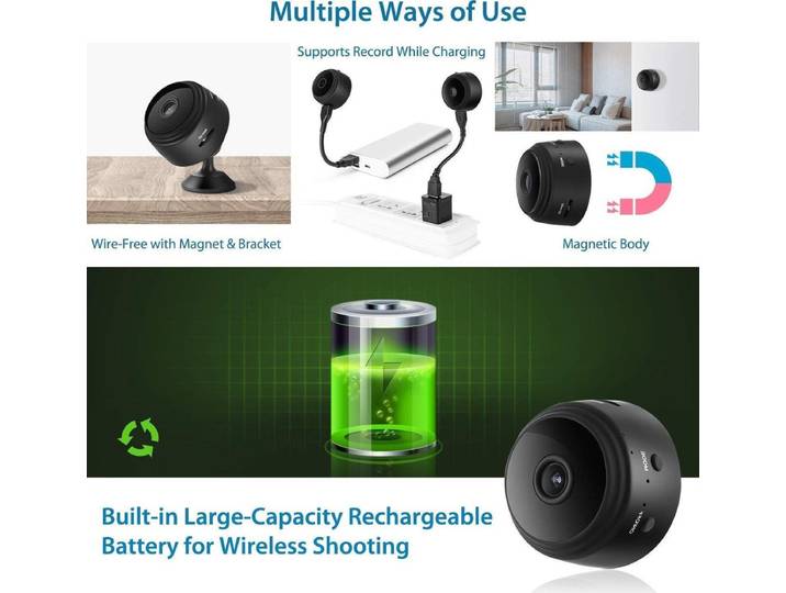 Homes Creative Secure 1 - Smart Wi-Fi IP camera - Nightvision - Magnetisch