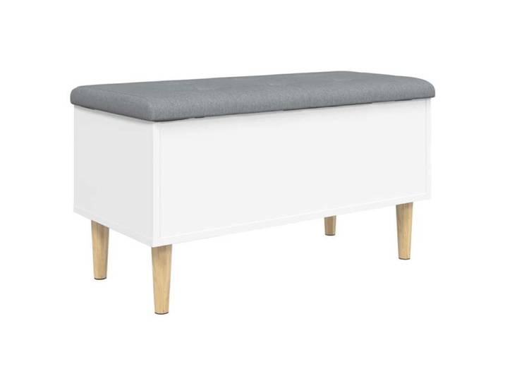 Blanc Banc coffre - Banc de rangement - blanc 82x42x46 cm bois d'ingénierie m6959
