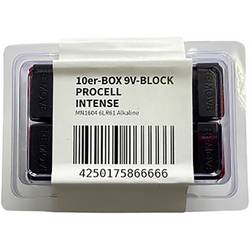 PROCELL E-Block 9V 9 V Block-Batterie Alkali-Mangan 628 mAh 9 V 10 St. B9VDPIBOX