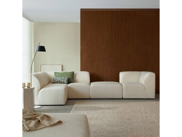 Vénus - Modulares 5-6 Sitzer-Sofa aus Ecru-Stoff - Beige