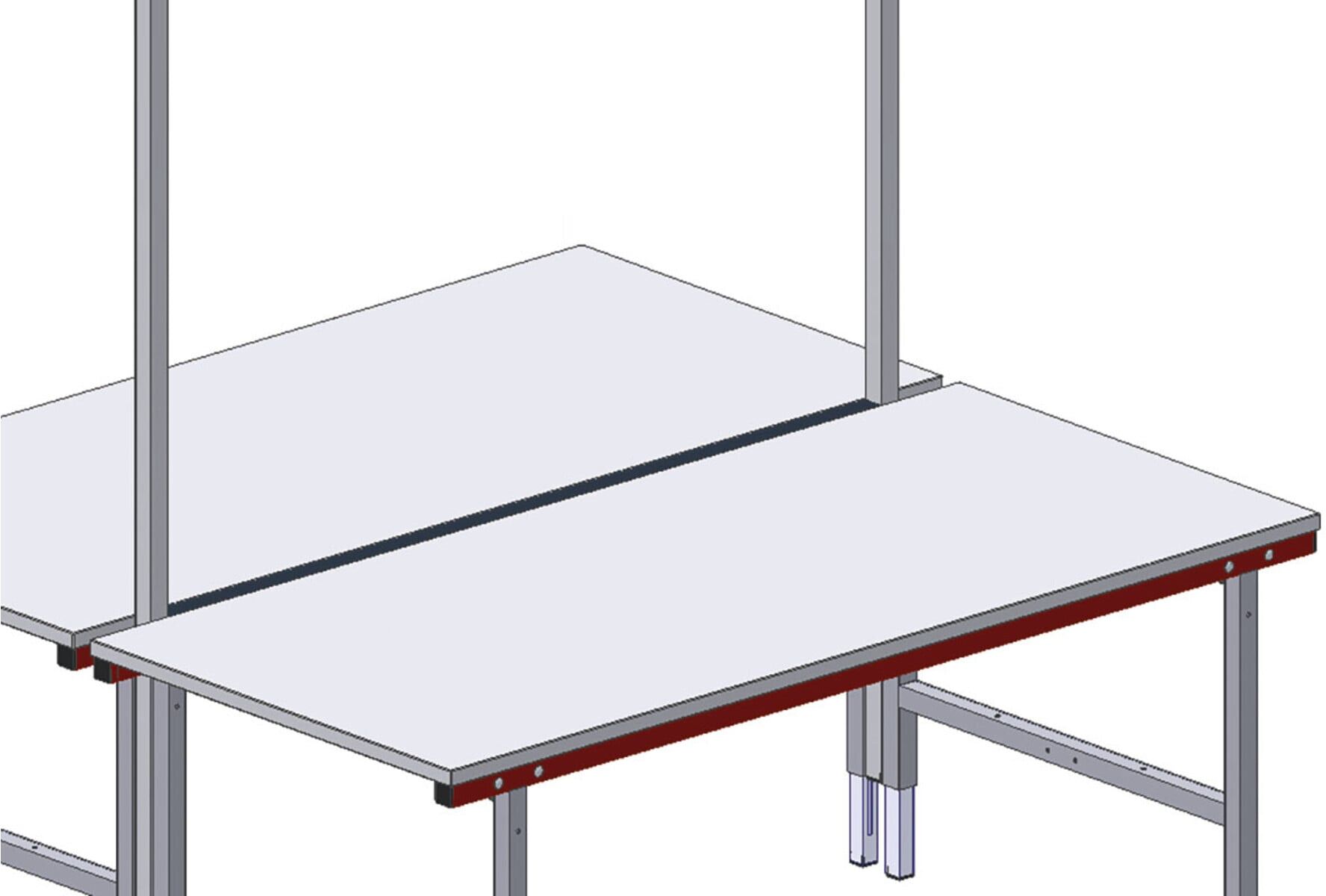 Rocholz Spaltabdeckung SYSTEM 2000 BxT 1640x40 mm für Packtisch 203000 (203003)