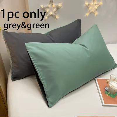 Uplift Essentials Cotton Color Block Pillowcase Super Soft Wrinkle Resistant With Envelope Closure green