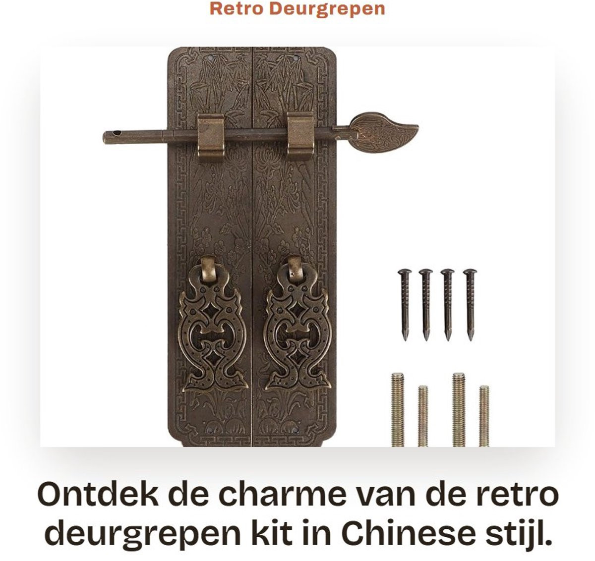 Dailygoods Deurgreep Retro - Antieke Koperen Meubelgreep voor Kasten en Dressoirs