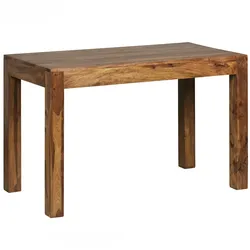 Esstisch Massivholz 120x60 cm | Sheesham Holztisch Rechteckig | Dunkelbraun | Handarbeit | NAKO Kollektion | Kadima Design