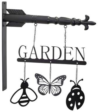 "Butterfly Insect Garden Sign 15.5""H by Melrose in Black"