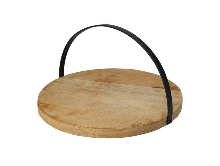Servierplatte Holz rund 28 cm natur