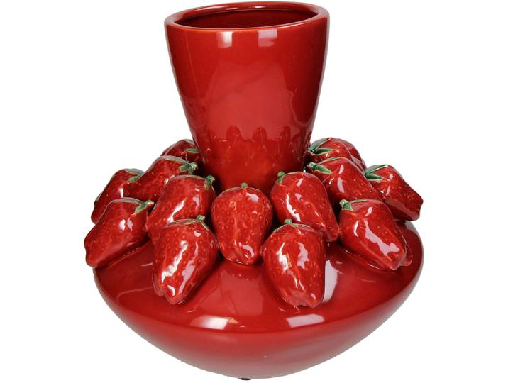 Vase Myko rot Steingut D 32.5 cm H 32.5 cm