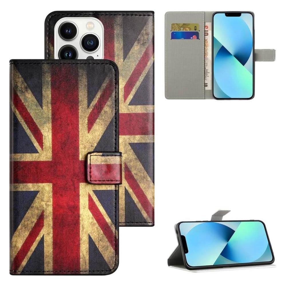 Cover-Discount iPhone 15 Pro - Leder Etui Hülle Union Jack (Apple iPhone 15 Pro) (660147450K)