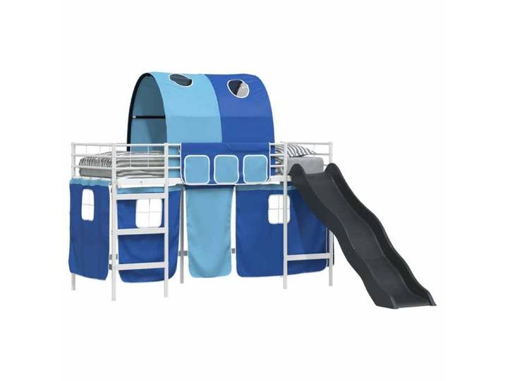[8520617]Lit jeune/Adulte - Contemporain lit enfants lit simple Blanc et Bleu 90x190 cm Poids:31 Kg