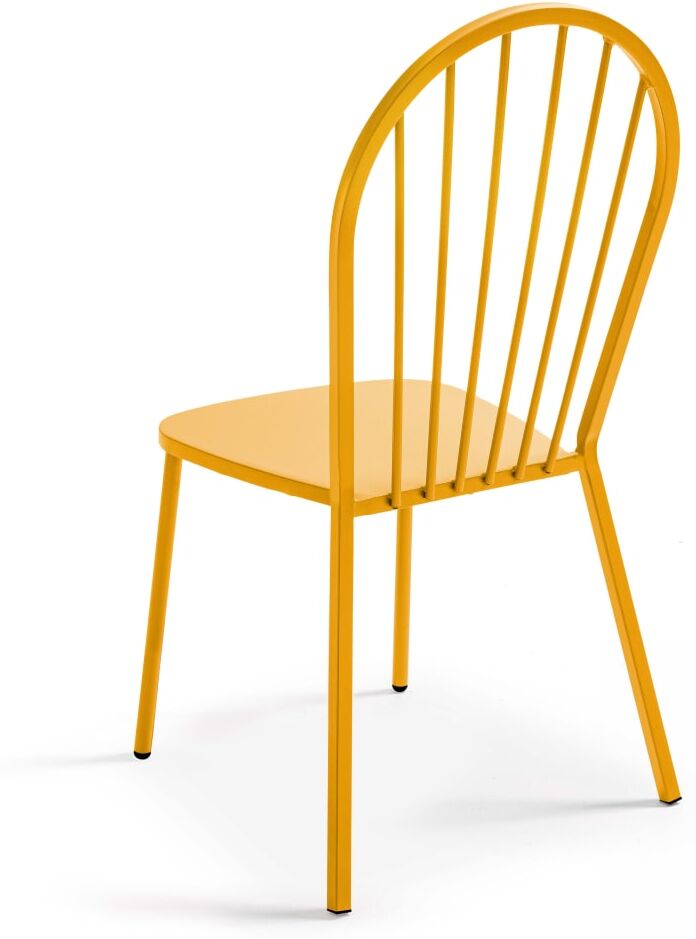 Oviala Chaise bistrot en métal jaune Jaune 53x94x57cm