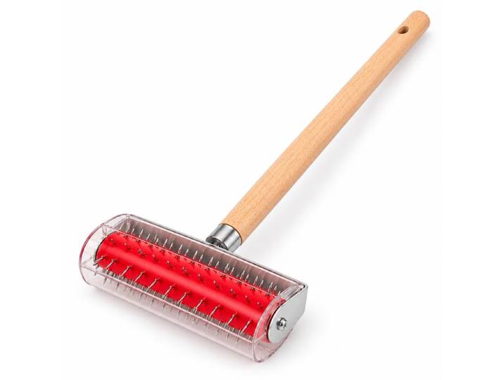 Relaxdays Stachelwalze Tapetenigel mit Holzgriff