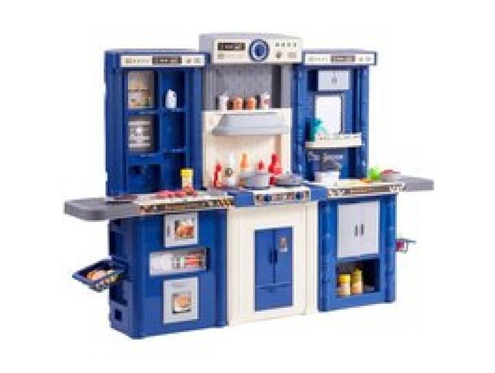 VEVOR Cuisine pour enfants, ensemble cuisine 3 en 1 pour tout-petits avec pulvérisation simulée, sons, lumières, accessoires de cuisine 74 PCS pour enfants d'âge préscolaire, enfants 3-8 ans, bleu