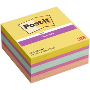 Post-it Haftnotizen Super Sticky Würfel, Summer Sorbet, bunt, 76 x 76mm, selbstklebend, 355 Blatt