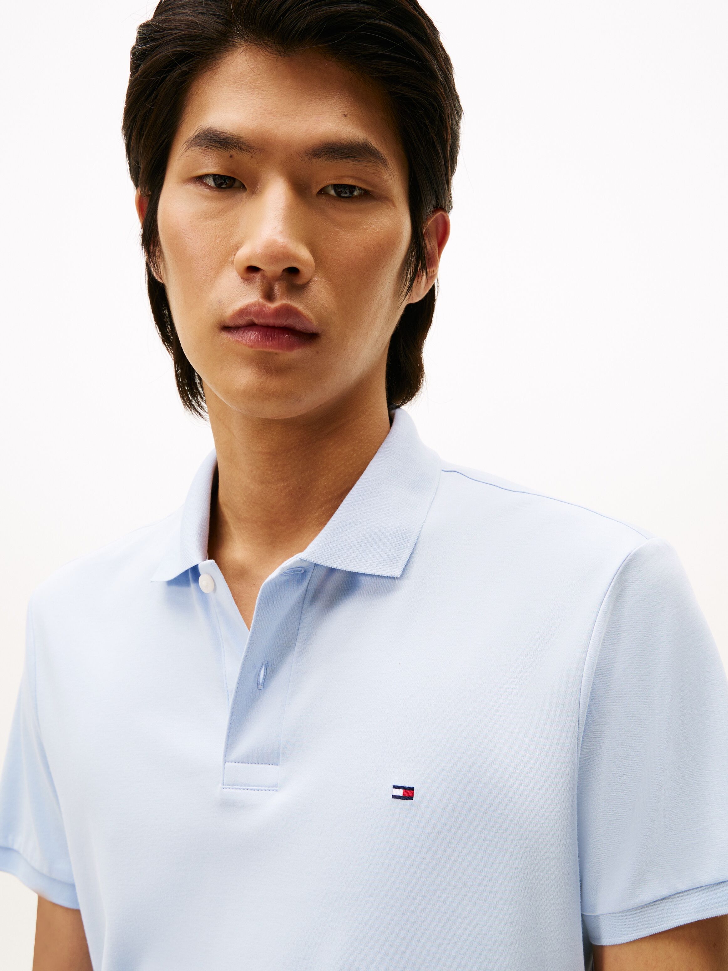 Tommy Hilfiger "LIQUID COTTON REGULAR SEASONAL" mit Logostickerei breezy blau M
