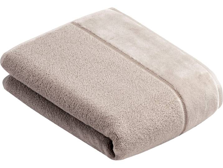 Badetuch VOSSEN Pure , grau (urban grau), B:67cm L:140cm, Frottier, Obermaterial: 100% Baumwolle, Handtücher, Badetuch, Baumwolle & VEGAN, mit eleganter Veloursbordüre