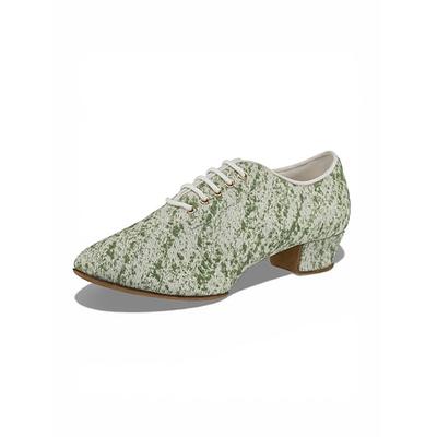 Professionelle Damen-Tanzschuhe, Schnürschuhe mit niedrigem Absatz für das Training, Vintage-Muster für den Ballsaal Lateinamerikanische Tanzschuhe für Damen, ideal für Training und Proben Tanzkurse