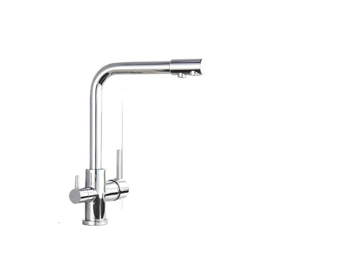 Messing-Wasser-Küchenarmatur Küchenmischbatterien mit zwei Griffen for heißes und kaltes Trinkwasser, 3-Wege-Filter(Chrome-A)