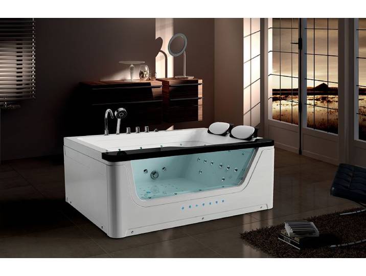 VERKÜRZTE LIEFERZEIT 2 Personen Whirlpool Alabama 2 170x130 Badewanne (schwarz)