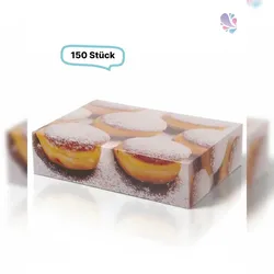 Blanc HYGIENIC Berliner Box Krapfen Karton 1-teilig 310 × 220 × 80 mm – lebensmittelecht, robust, 150 Stück
