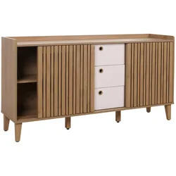 Décoshop26 - Buffet mit 4 Ablagefächern und 3 Schubladen aus Mangoholz 81 x 150 x 40 cm 04_0005998